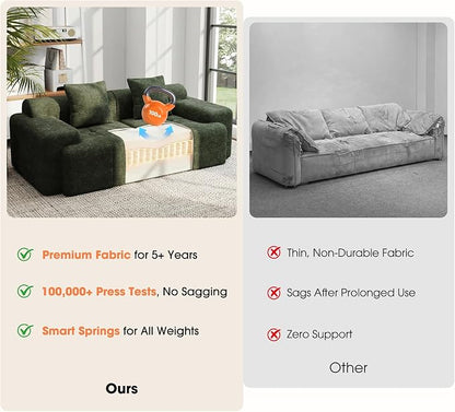 83.5" Boneless Loveseat with Ottoman, Cloud Comfy Couches - Image 4