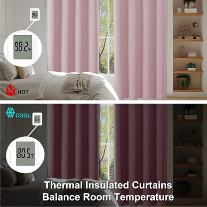 Simplebrand Ava Blush Short Blackout Curtains - Image 6