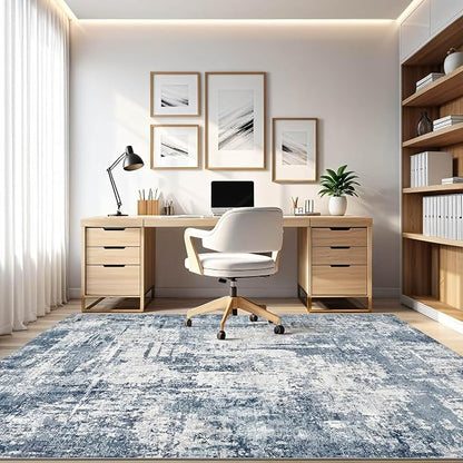 LOONGRUG 7x9 Area Rug Washable Large Neutral Modern Living Room Rugs | Abstract - Image 8