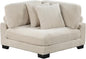 Modular Corner Seat, Plush Beige Corduroy Sofa, Customizable Living Room by Unknown