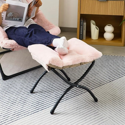15" Folding Ottoman, Foldable Footrest Stool, Portable Small Foot Stool - Image 9