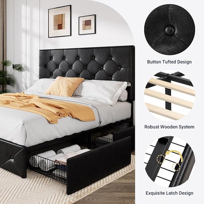 Allewie Upholstered Full Size Platform Bed Frame - Image 6
