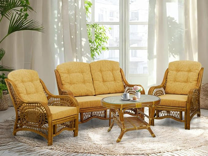 Malibu Lounge Living Accent Armchair Natural Rattan Wicker Handmade Design - Image 7