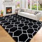 Area Rugs for Bedroom Living Room, 4x6 Fluffy Black and White Geometric Rug | by ONASAR
