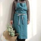 HANEE Kitchen Apron for Women & Men (9 Colors) Linen Cooking Aprons with pocket