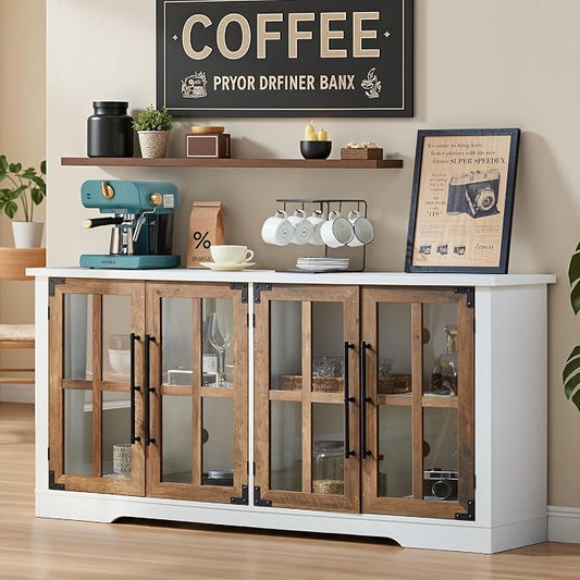 AMERLIFE Farmhouse 63" Buffet Sideboard Cabinet by AMERLIFE