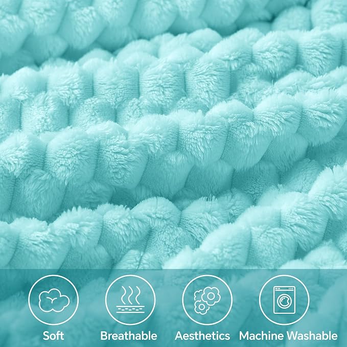 BEDELITE Aqua Twin Blanket for Couch, Soft Cozy Gifts for Women, 60 * 80 | 3D - Image 3