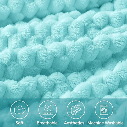 BEDELITE Aqua Twin Blanket for Couch, Soft Cozy Gifts for Women, 60 * 80 | 3D - Image 3
