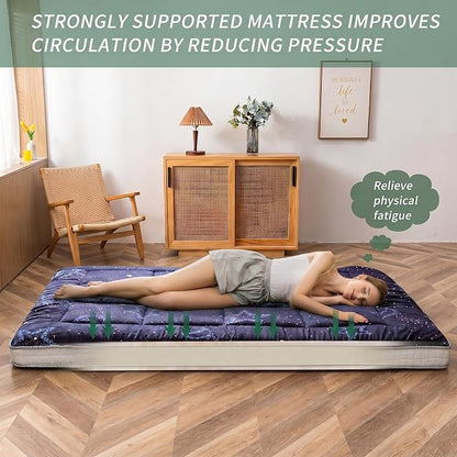 MAXYOYO Black Moon and Star Futon Mattress, Padded Japanese Floor Mattress - Image 6