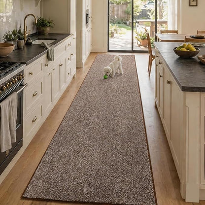 2x10 Coffee/White Runner Rug Washable Non-Slip by Unknown