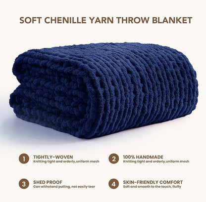 L'AGRATY Chunky Knit Throw Blanket - Image 3