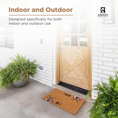 Coir Welcome Mat, Hi-Bye Dog, 17 x 29 in | 100% Natural Coir, Anti-Shedding - Image 4