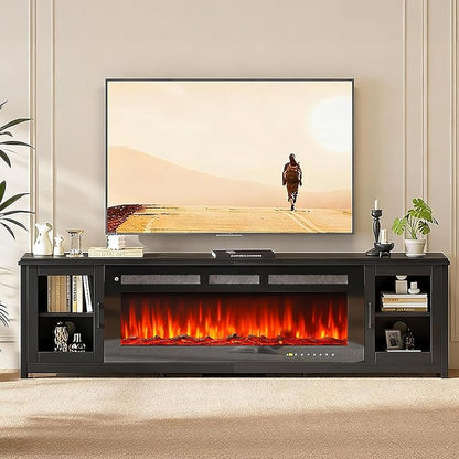 MXV 80" Fireplace TV Stand, Modern Entertainment Center - Image 9