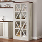 DWVO 66" Storage Cabinet, Tall Bookshelf Display Cabinet, 4 Shelves Curio by DWVO