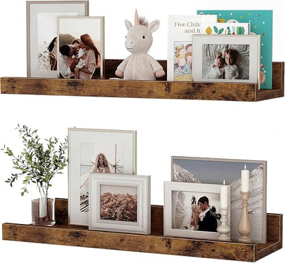 Floating Shelves for Wall, 16 inch Wood Floating Shelves Set of 2, Picture by Unknown