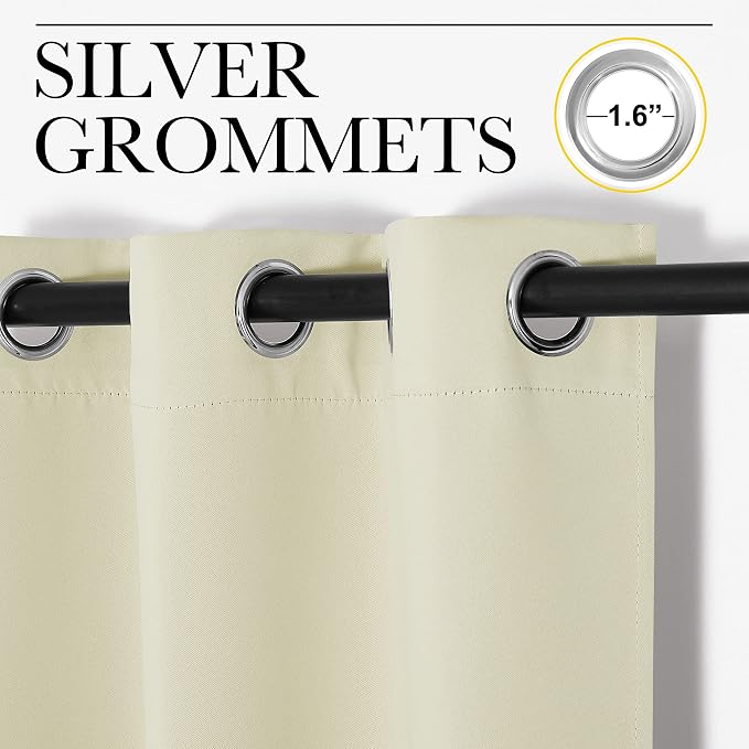 NICETOWN Kitchen Curtains for Decoration, 2 Panels, W42 x L78 inches, Thermal - Image 3
