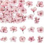 Ephlyn 50Pcs Edible Flowers Cake Topper Cupcake Toppers Wedding Themed Party Baby Shower Birthday Party Cupcake Picks Anniversary Party Decorations Supplies Pink