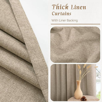 100% Blackout Short Linen Curtains - Image 7