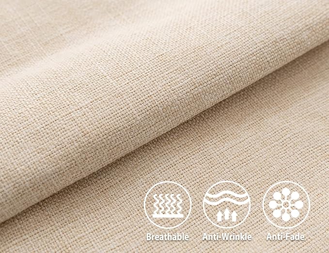 Stellhome Rectangle Linen Throw Pillow Covers Solid Burlap Farmhouse Decorative - Image 2