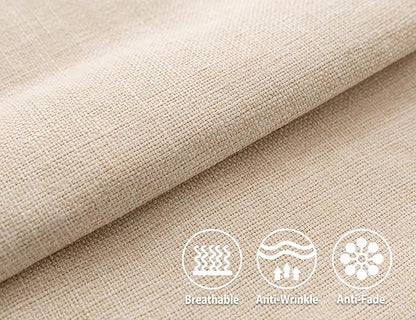 Stellhome Linen Throw Pillow Covers Square Solid Burlap Cushion Covers - Image 2