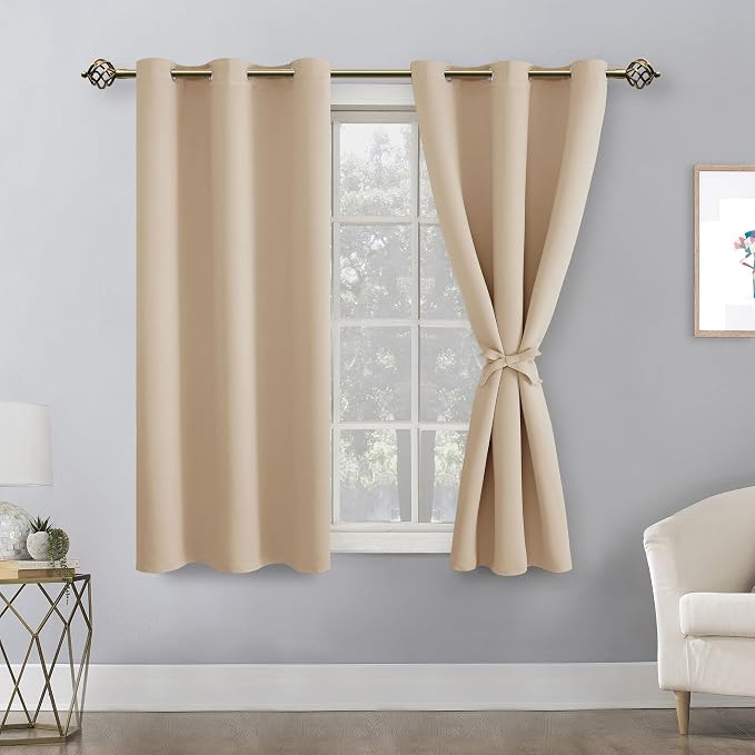 Short Blackout Curtains for Bedroom, 42 x 45 Inch, 2 Panels | Thermal Insulated - Image 8