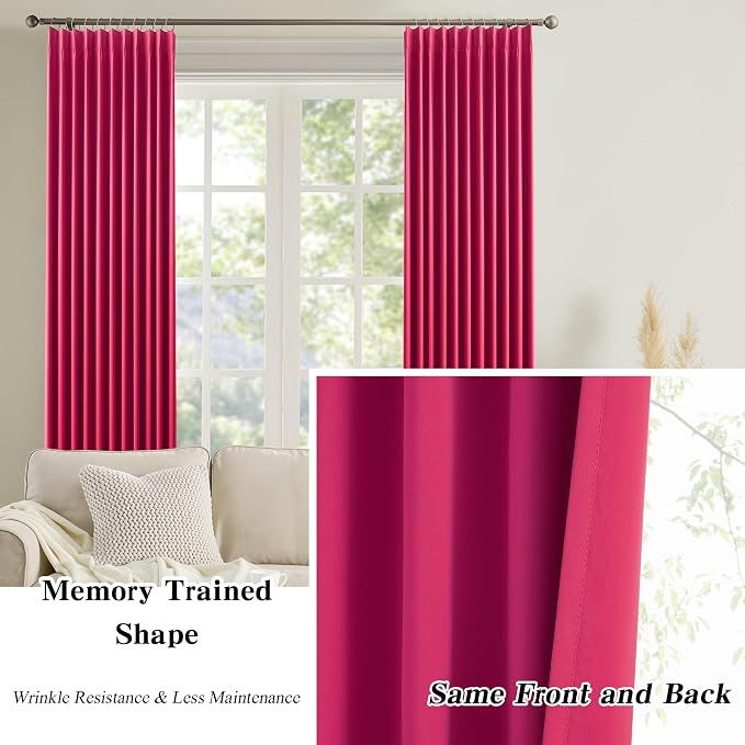 Pinch Pleated Curtains 120 Inches Long, Energy Saving Window Treatment Privacy - Image 6