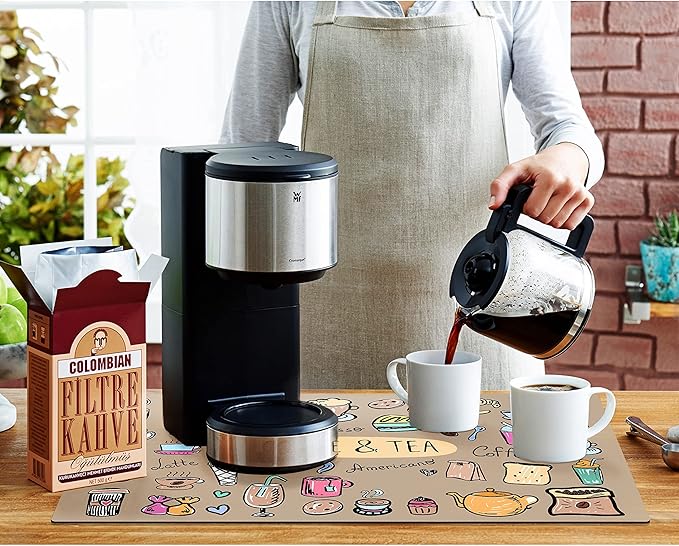 Fun Coffee Machine Mat-Espresso Tray for Coffee Bar Under Coffee Pot Mat, Coffee Maker Mat for Countertop, Dish Drying Mat, Coffee Mat, Absorbent Mat, Kitchen Counter Drying Pad