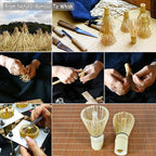 Matcha Whisk Set, Matcha Set, 6 Pieces, with Bamboo Whisk, Ceramic Bowl & Sifter Complete Matcha kit Tea Includes Scoop & Spout Bowl, Traditional Japanese Tea Accessories for Home (set of 6)