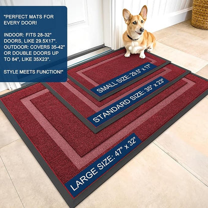 OLANLY Front Door Mat Outside 71x34, All-Season Heavy-Duty Rubber Doormat | - Image 2