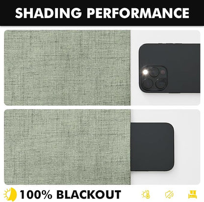 MIULEE 100% Blackout Linen Curtains 42 x 63 Inch Sage Green 2 Panels | Thermal - Image 7