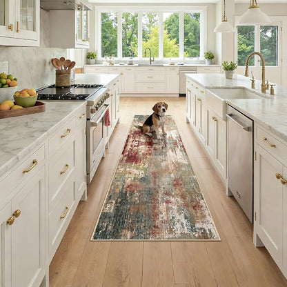 RELEANY Washable Runner 2'x7' Abstract Area Rug by RELEANY