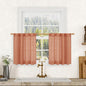 Terracotta Semi Sheer Linen Curtains 24 Inch Long by LAMIT