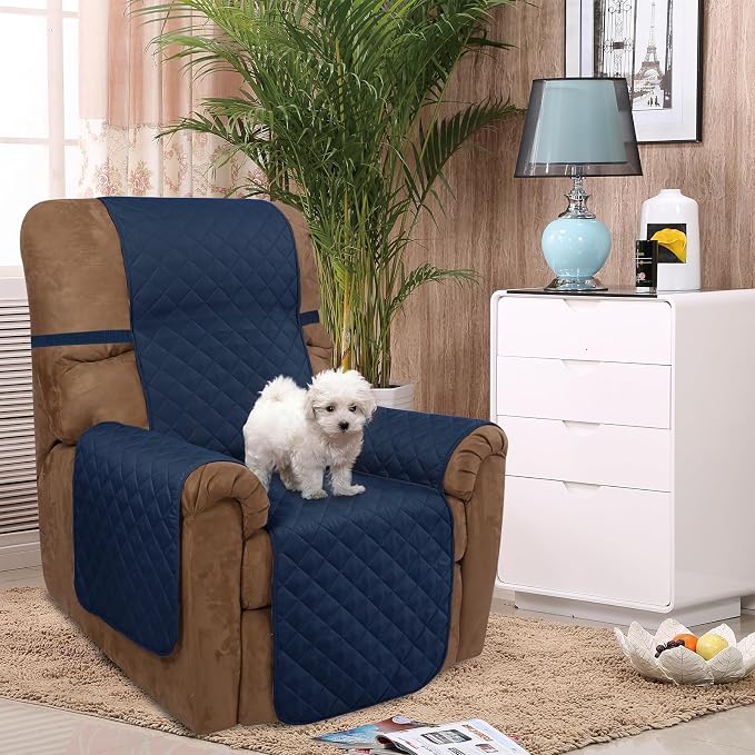 U-NICE HOME Reversible Recliner Chair Covers, Pet Friendly, Elastic Straps - Image 2