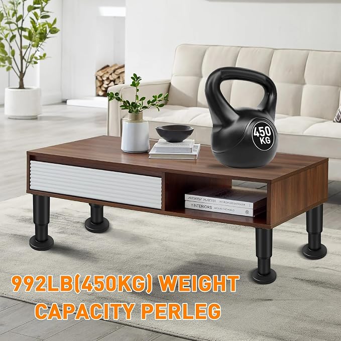 4 Pcs Adjustable Height Furniture Support Legs 4.72-7.48 inch, Metal Adjustable - Image 5