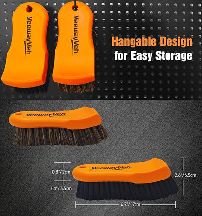 YeewayVeh 2PCS Leather Cleaning Brush, Horse Hair Brush - Image 7