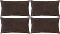 Set of 4 Dark Brown Decorative Throw Pillow Covers 12x20 Inch Corduroy Pillow by Cozoomy