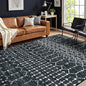 Lahome Moroccan Black 9x12 Rug for Living Room, Washable Non-Slip Ultra-Thin by Lahome