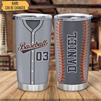Hyturtle Personalized Baseball Tumbler Baseball Players Design Stainless Steel Double Walled Vacuum Insulated Tumblers 20oz30oz Coffee Travel Mug Cup Christmas Gift For Men Boys Friends Dad Sports Fan
