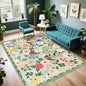 PLHXFR Area Rug Living Room: 4x6 Floral Washable Boho Soft Carpet Green | by PLHXFRSoftAreaRugs