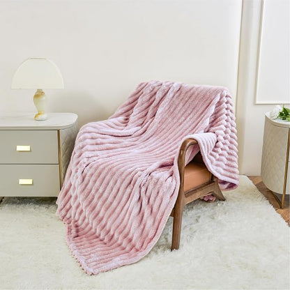 Aganear Fluffy Throw Blanket for Couch Sofa 50"x60" Coral Pink | Lightweight - Image 3