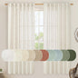 Linen Semi Sheer Curtains 72 Inch Length 2 Panels by LAMIT