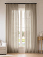 Liz Pinch Pleated Linen Curtains Light Filtering Curtains by THREEGIRLSHOME