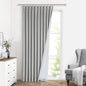 Vision Home Light Gray Pinch Pleated Full Blackout Curtains Linen Blended by VisionHome