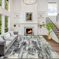8x10 Area Rugs for Living Room: Washable Abstract Black Grey Gold Carpet | by GENTDRIZZ