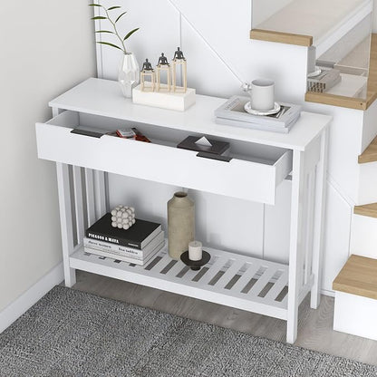 TaoHFE White Narrow Console Table - Image 4