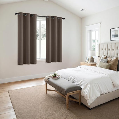 MIULEE Blackout Curtains for Bedroom 2 Panels 40 x 63 Inch Long Tan Brown | - Image 6