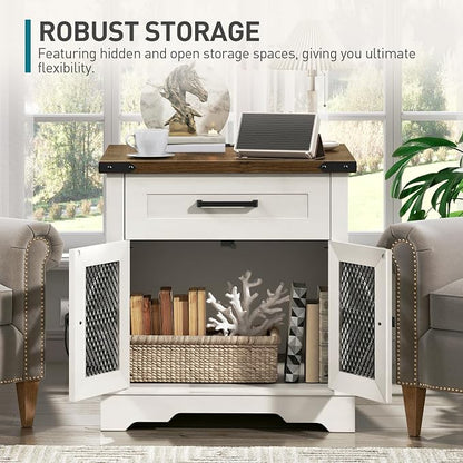RALGEND White Farmhouse End Table - Image 6