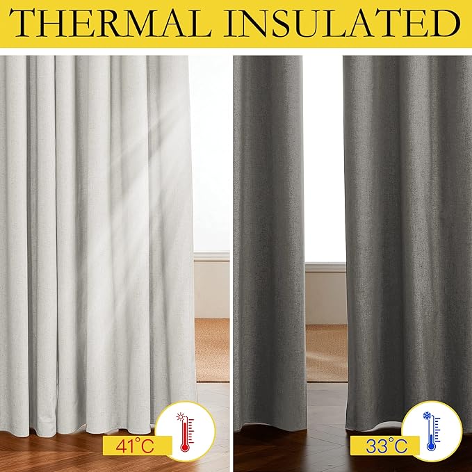 NICETOWN Linen Blackout Curtains - Image 3