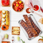 E-far Stainless Steel Baking Sheet with Wire Rack Set, 16” x 12” Cookie Sheet Baking Pan for Oven, Rimmed Large Metal Tray with Cooling Rack for Cooking Roasting, Non-Toxic & Dishwasher Safe