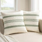MIULEE Set of 2 Sage Green Boho Decorative Pillow Covers 26x26 Inch | Farmhouse by MIULEE